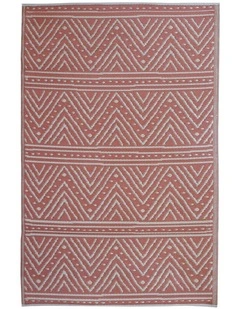 Fab Habitat Kona Recycled Plastic Outdoor Rug in Peach