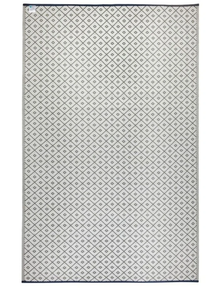 Fab Habitat Kimberley Diamond Recycled Plastic Outdoor Rug in Grey and White image 2