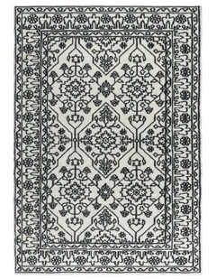 Fab Habitat Neel Wool Rug in Ivory and Black