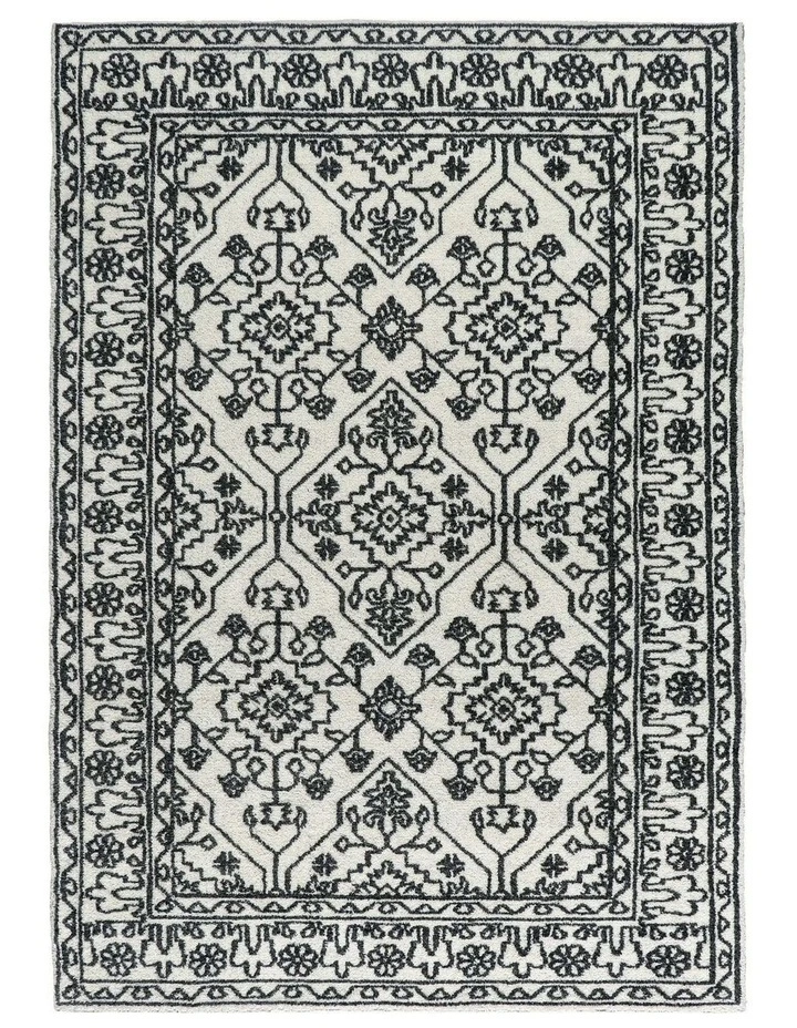Fab Habitat Neel Wool Rug in Ivory and Black image 1