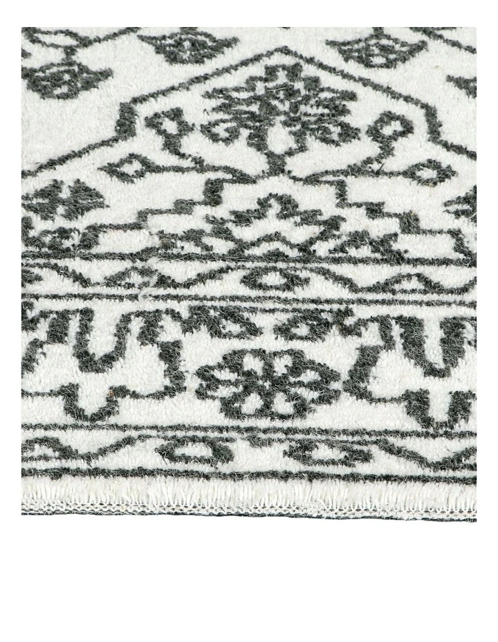 Fab Habitat Neel Wool Rug in Ivory and Black image 3