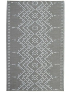 Fab Habitat Ayana Recycled Plastic Outdoor Rug in Stone Grey