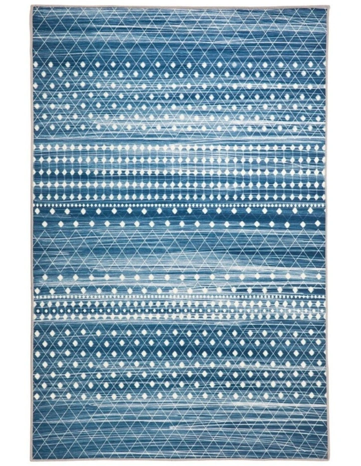 Fab Habitat Subarashi Modern Distressed Non Slip Rug in Blue image 1