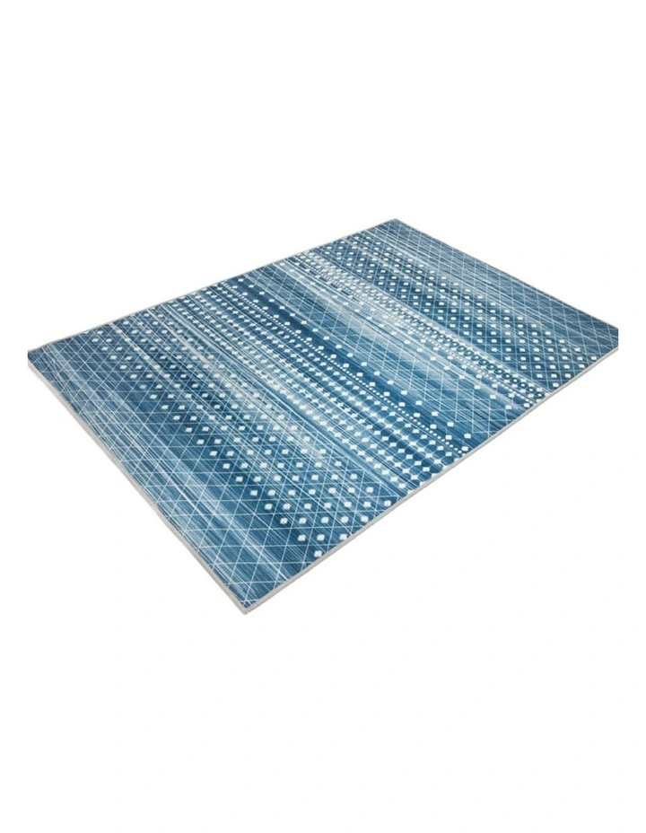 Fab Habitat Subarashi Modern Distressed Non Slip Rug in Blue image 2