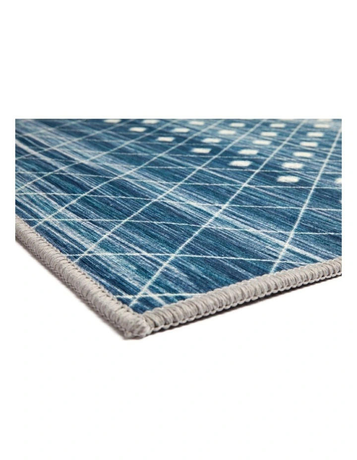 Fab Habitat Subarashi Modern Distressed Non Slip Rug in Blue image 3