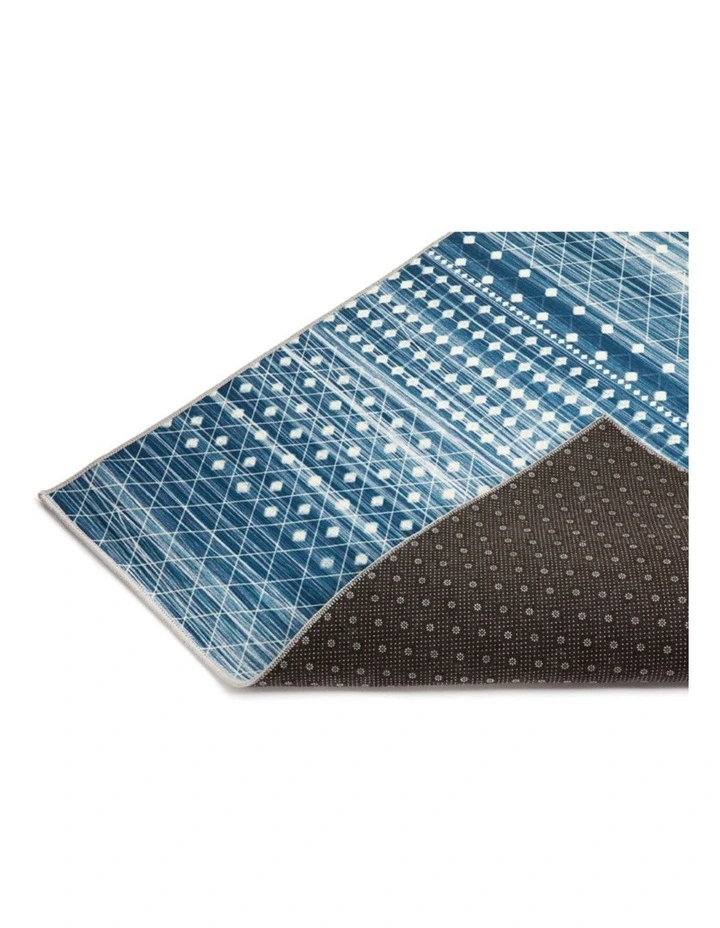 Fab Habitat Subarashi Modern Distressed Non Slip Rug in Blue image 4