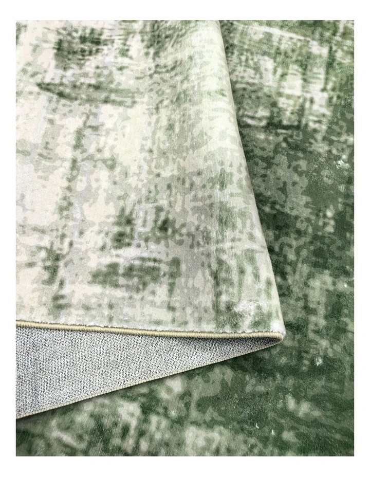Fab Habitat Denau Distressed Machine Washable Rug in Green image 3