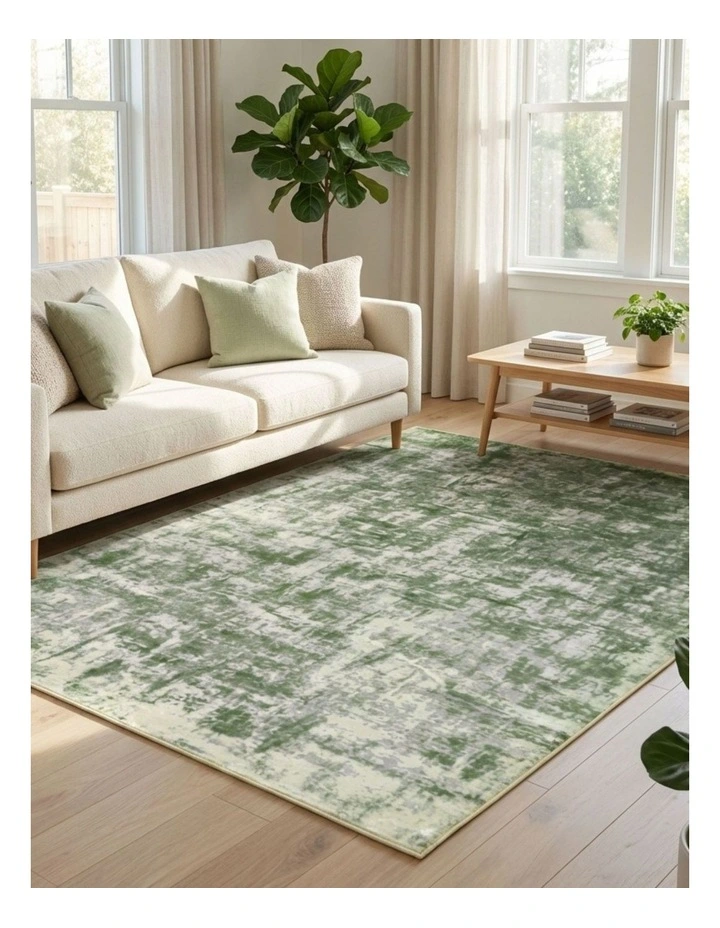 Fab Habitat Denau Distressed Machine Washable Rug in Green image 4