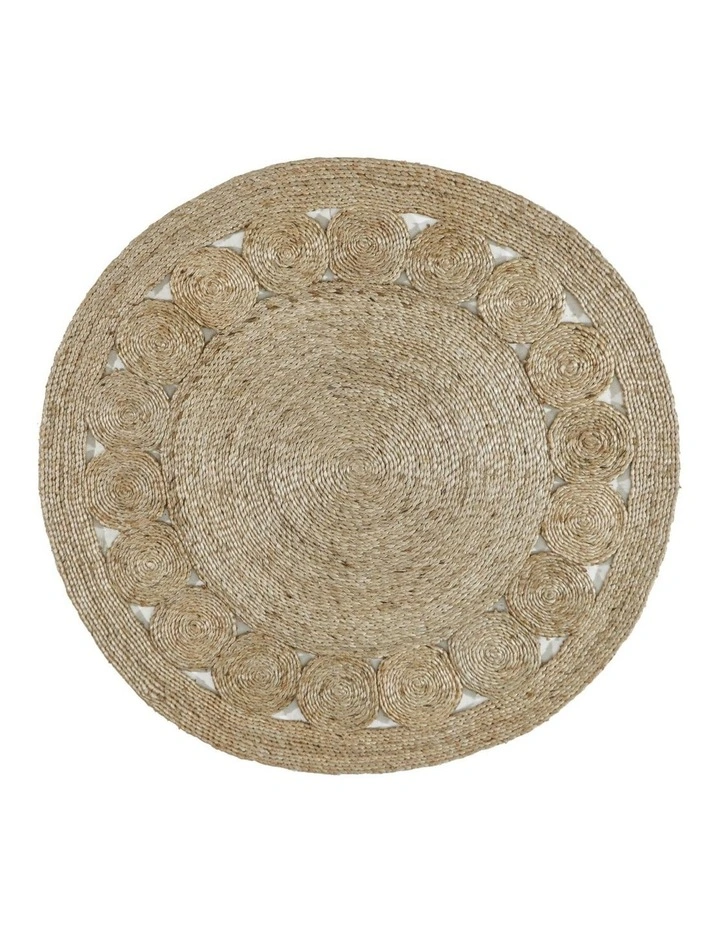 Fab Habitat Mehak Round Decorative Jute Natural Fibre Rug in Natural image 1