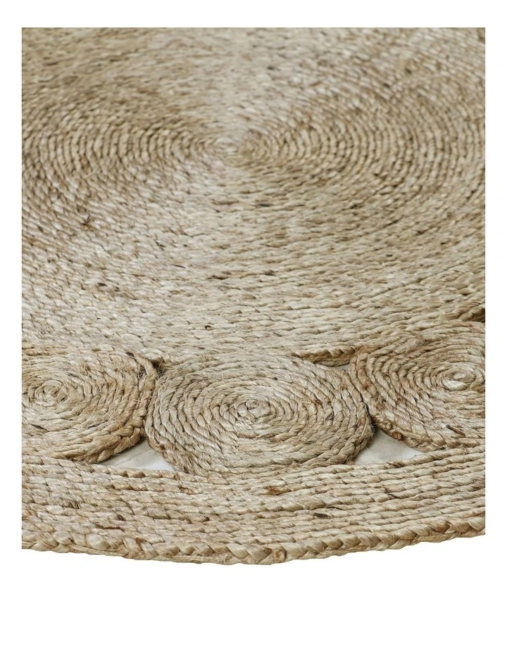 Fab Habitat Mehak Round Decorative Jute Natural Fibre Rug in Natural image 2