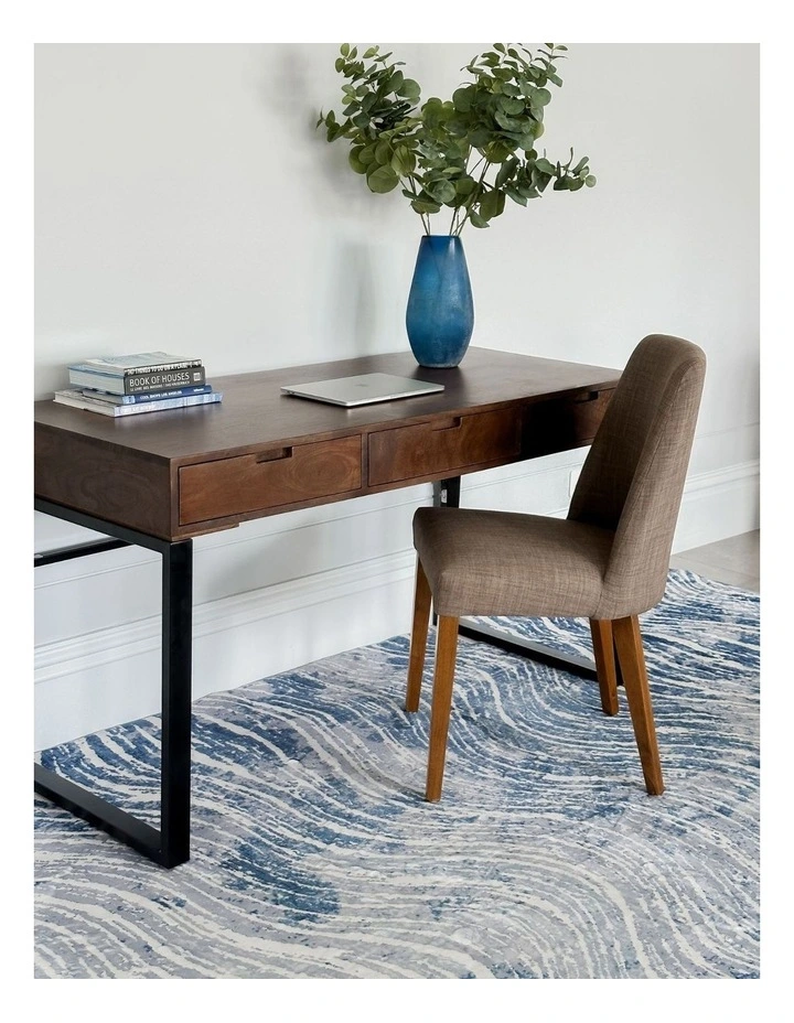 Fab Habitat Shikhar Modern Distressed Machine Washable Rug in Blue image 5