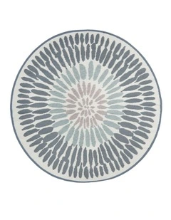 Fab Habitat Azores Recycled Plastic Round Outdoor Rug in Grey