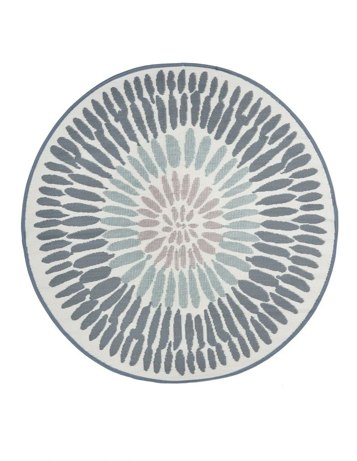 Fab Habitat Azores Recycled Plastic Round Outdoor Rug in Grey image 1