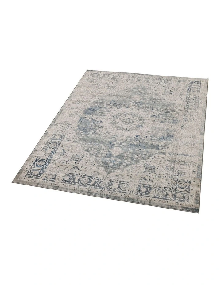 Fab Habitat Mangan Traditional Distressed Rug in Navy and White image 6