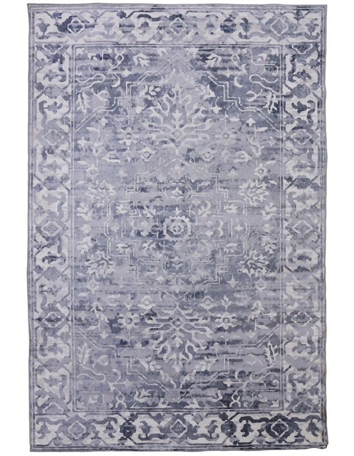Fab Habitat Shay Traditional Distressed Machine Washable Rug in Grey image 1