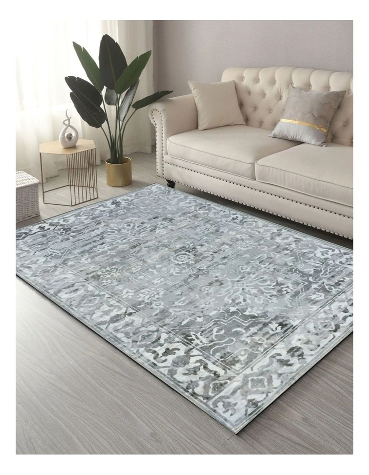 Fab Habitat Shay Traditional Distressed Machine Washable Rug in Grey image 4