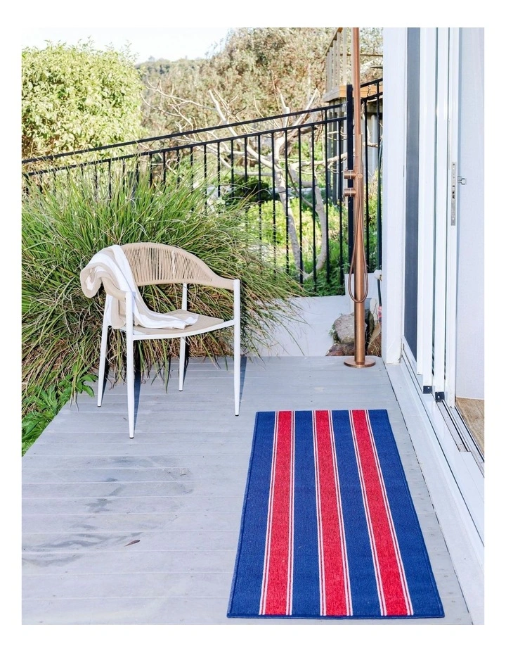 Fab Habitat Eloise Striped Polypropylene Kitchen Mat In Navy Blue image 6