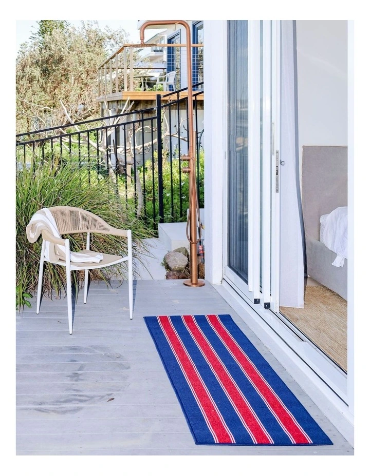 Fab Habitat Eloise Striped Polypropylene Kitchen Mat In Navy Blue image 7