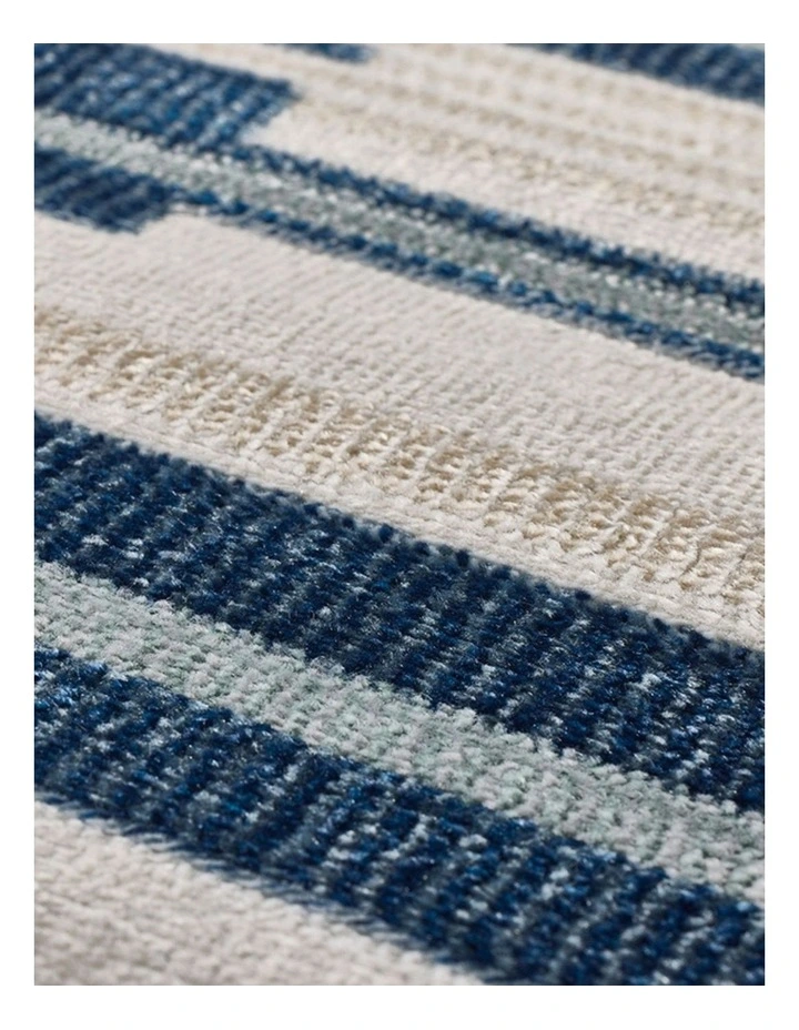Fab Habitat Yomi Indoor Outdoor Rugs in Navy Blue and Cream image 4