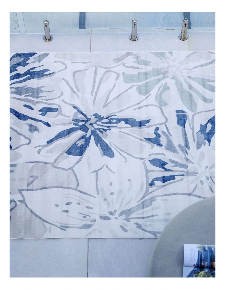 Fab Habitat Tawang Indoor Outdoor Rugs in Navy Blue and Cream image 2