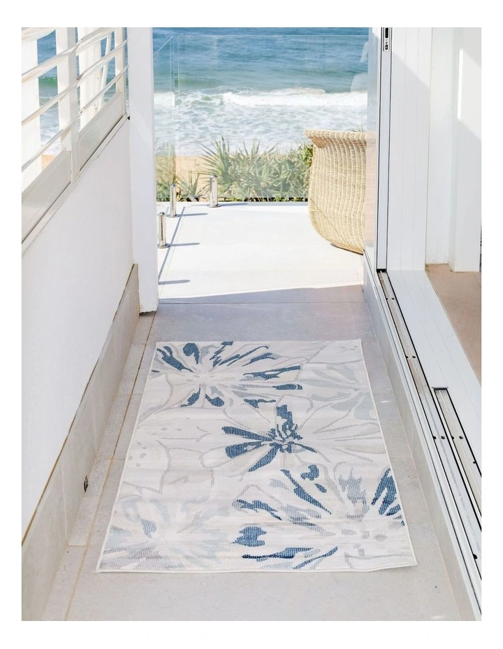Fab Habitat Tawang Indoor Outdoor Rugs in Navy Blue and Cream image 7