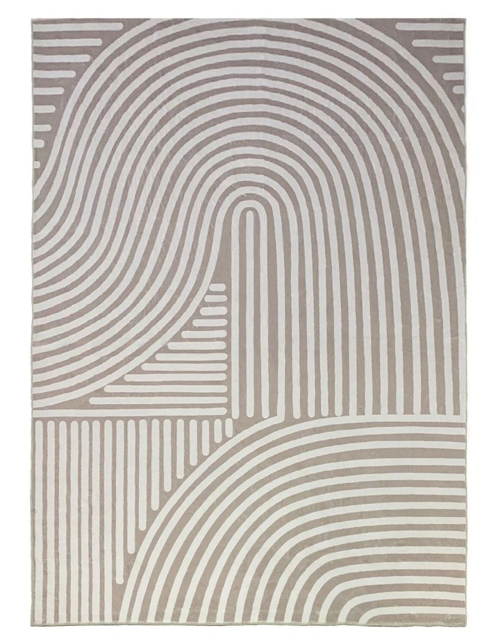 Fab Habitat Kavi Machine Washable Rug in Beige image 1