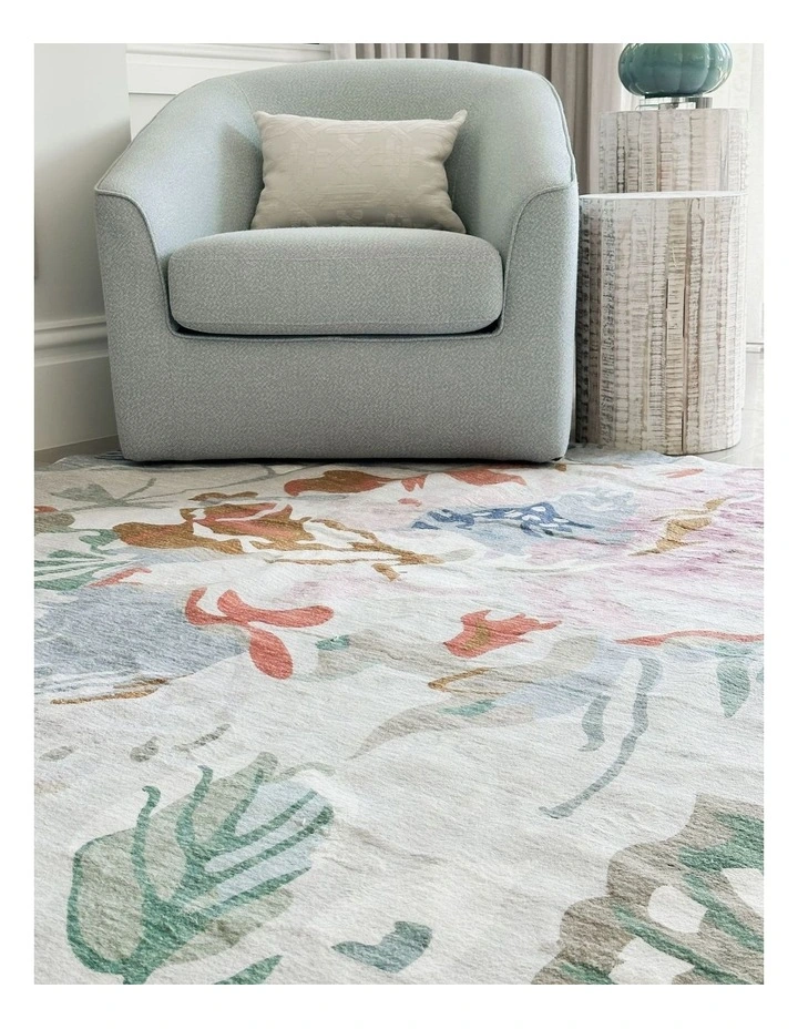 Fab Habitat Kyul Floral Machine Washable Rug in Multicolour image 4