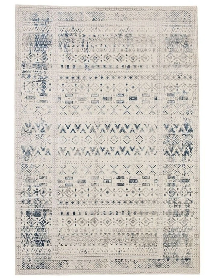 Fab Habitat Izmir Traditional Distrssed Rug in Navy and White image 1