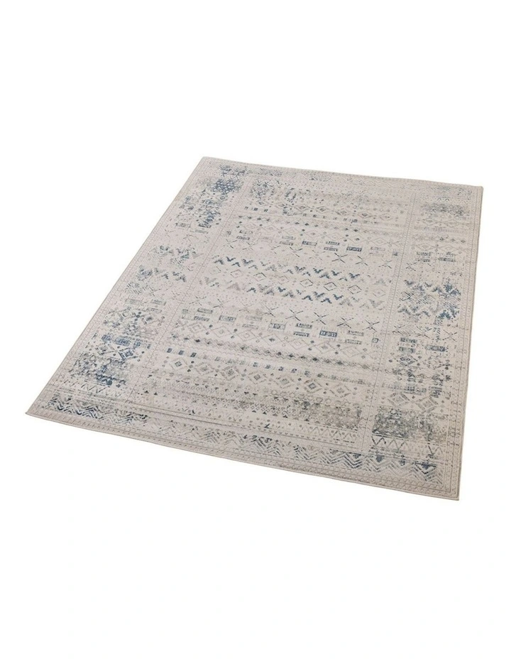 Fab Habitat Izmir Traditional Distrssed Rug in Navy and White image 6