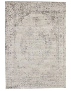 Fab Habitat Taipei Traditional Distrssed Rug in White and Grey