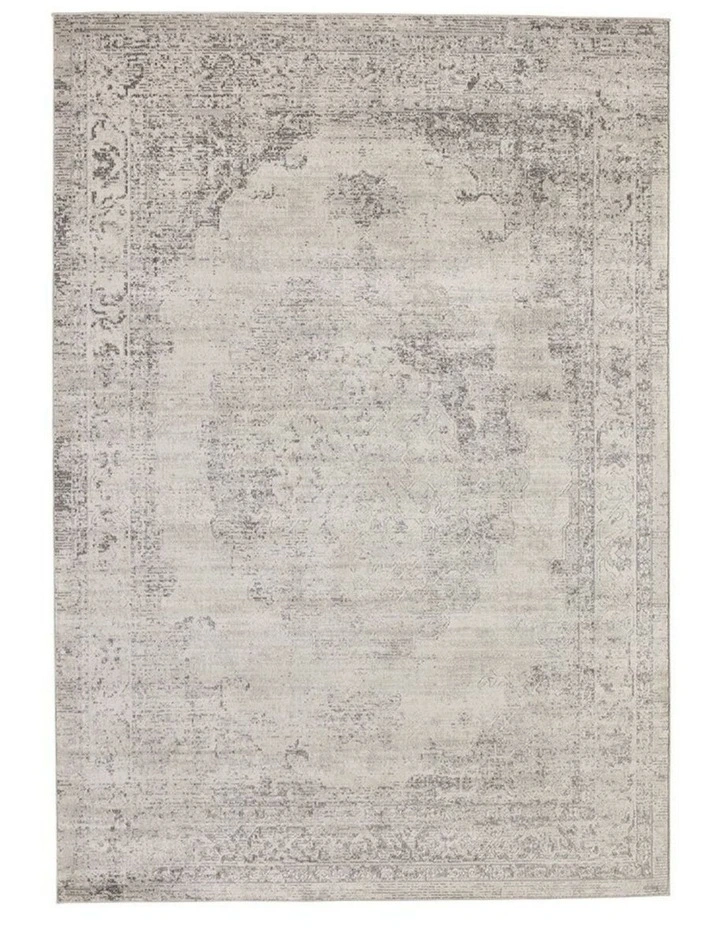 Fab Habitat Taipei Traditional Distrssed Rug in White and Grey image 1