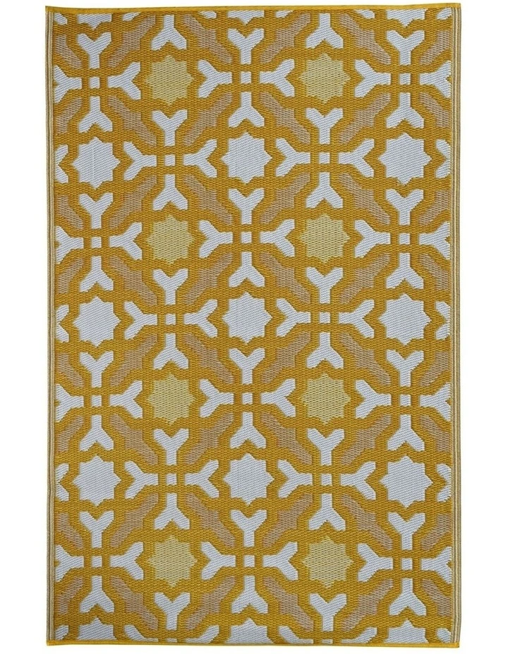 Fab Habitat Seville Recycled Plastic Outdoor Rug in Yellow image 1