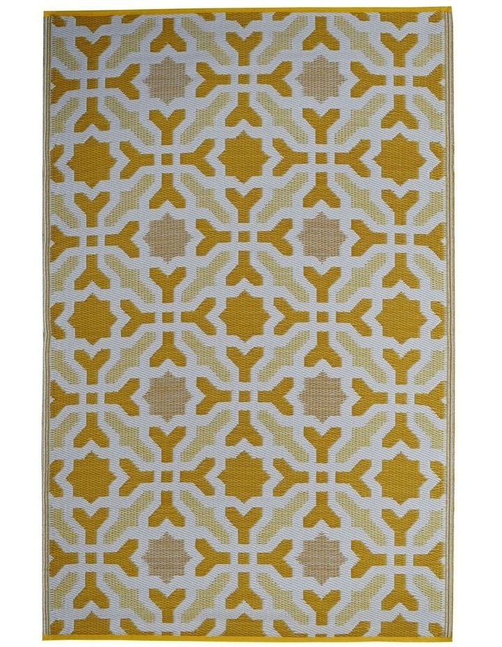 Fab Habitat Seville Recycled Plastic Outdoor Rug in Yellow image 3