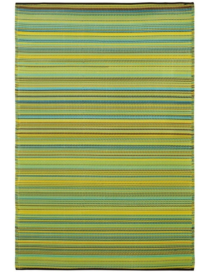 Fab Habitat Cancun Melange Recycled Plastic Outdoor Rug in Lemon image 2