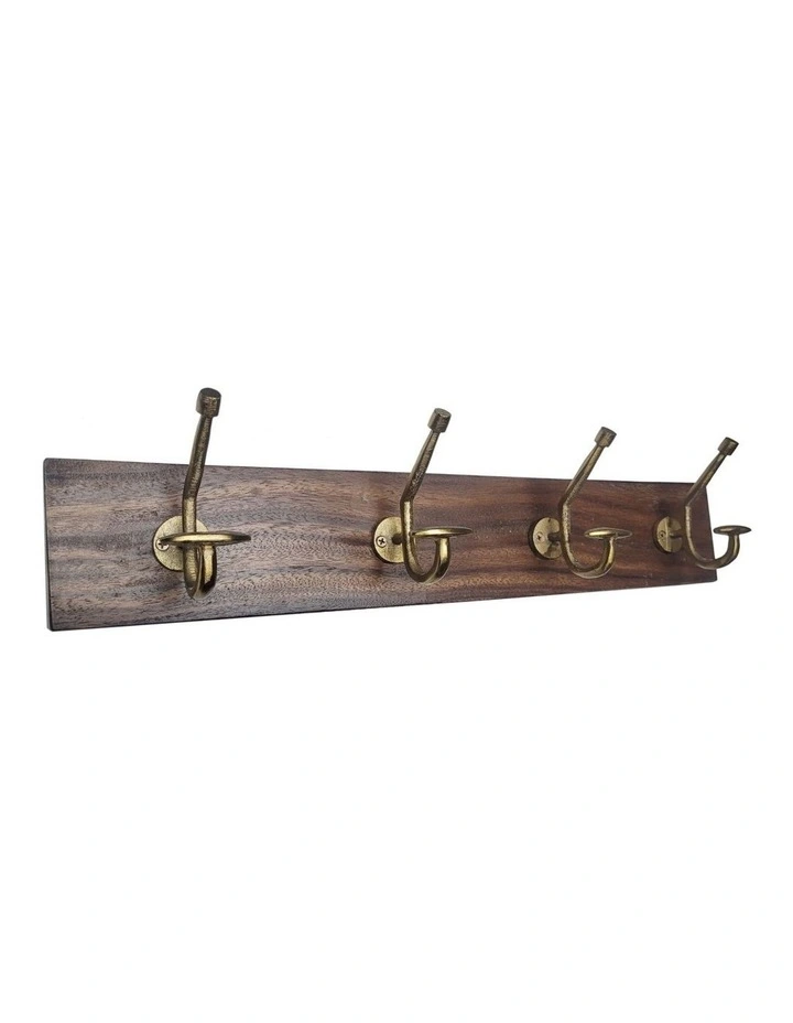 Fab Habitat Columba 60cm Wood and Metal Wall Hook in Natural image 2