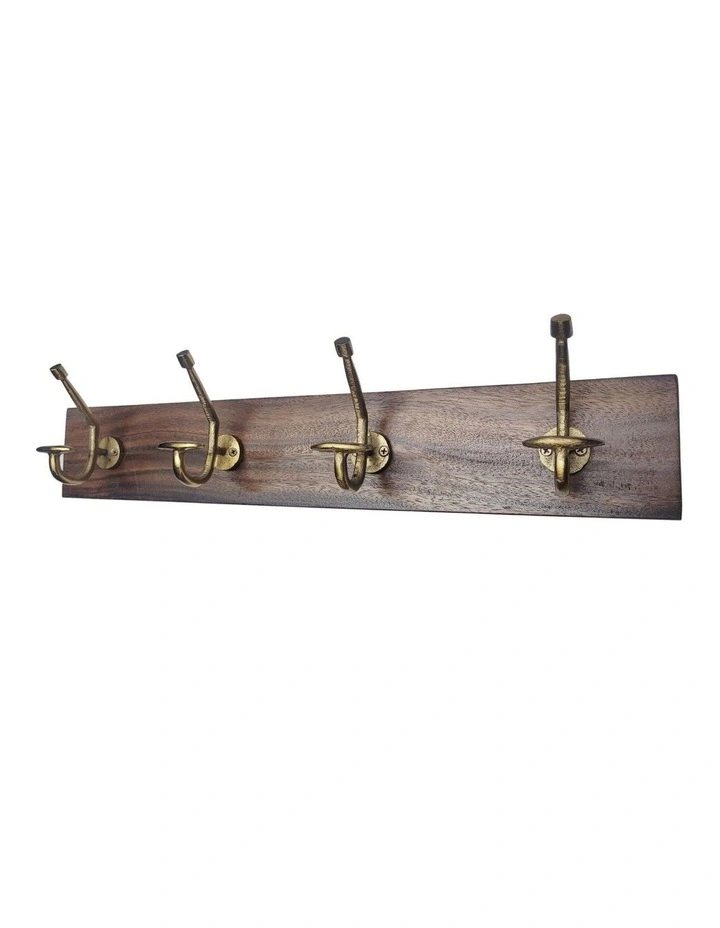 Fab Habitat Columba 60cm Wood and Metal Wall Hook in Natural image 3