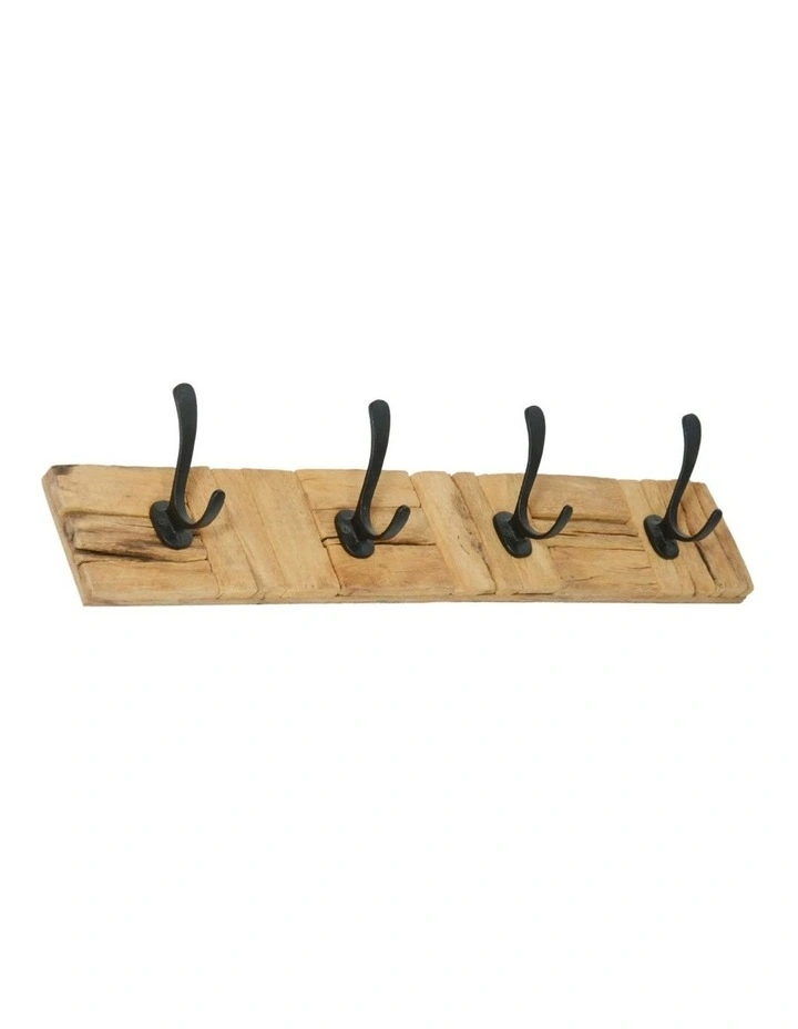Fab Habitat Ara 60cm Wood and Metal Wall Hook in Natural image 3