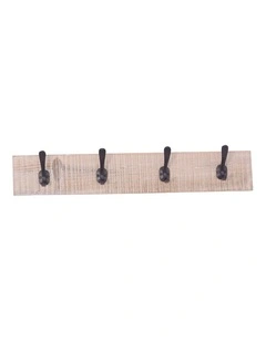 Fab Habitat Hercules 60cm Wood and Metal Wall Hook in Natural