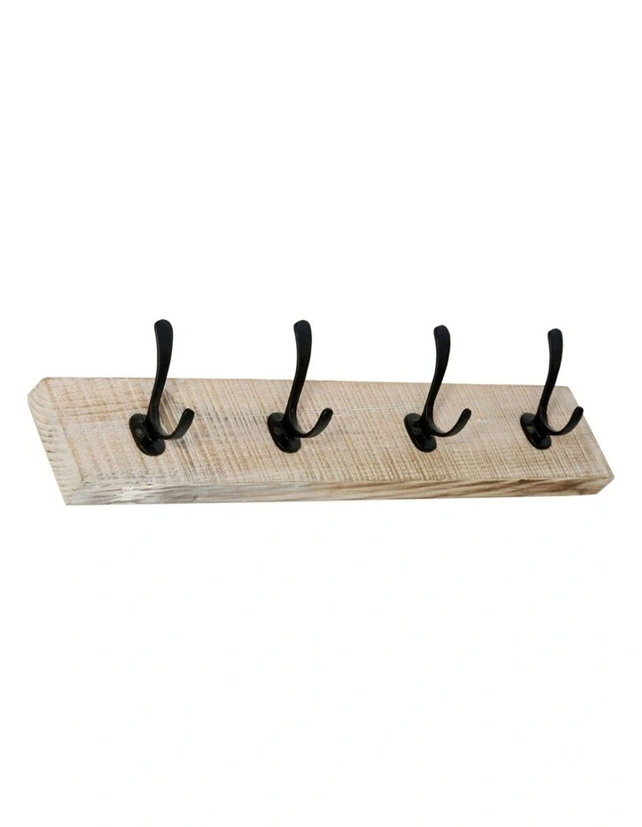 Fab Habitat Hercules 60cm Wood and Metal Wall Hook in Natural image 2