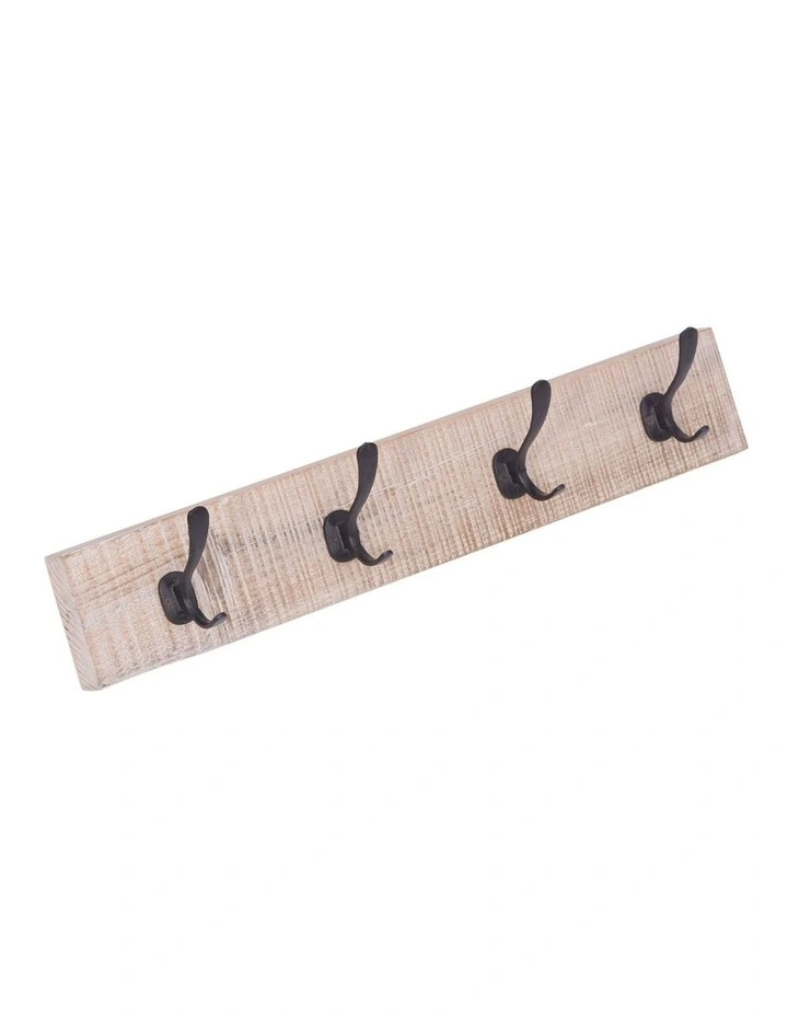 Fab Habitat Hercules 60cm Wood and Metal Wall Hook in Natural image 3