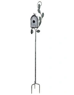Willow & Silk Paloma White Washed Birdhouse Stake
