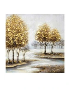 Multicolour Trees Landscape Hand Painting Canvas For Home Wall Decoration