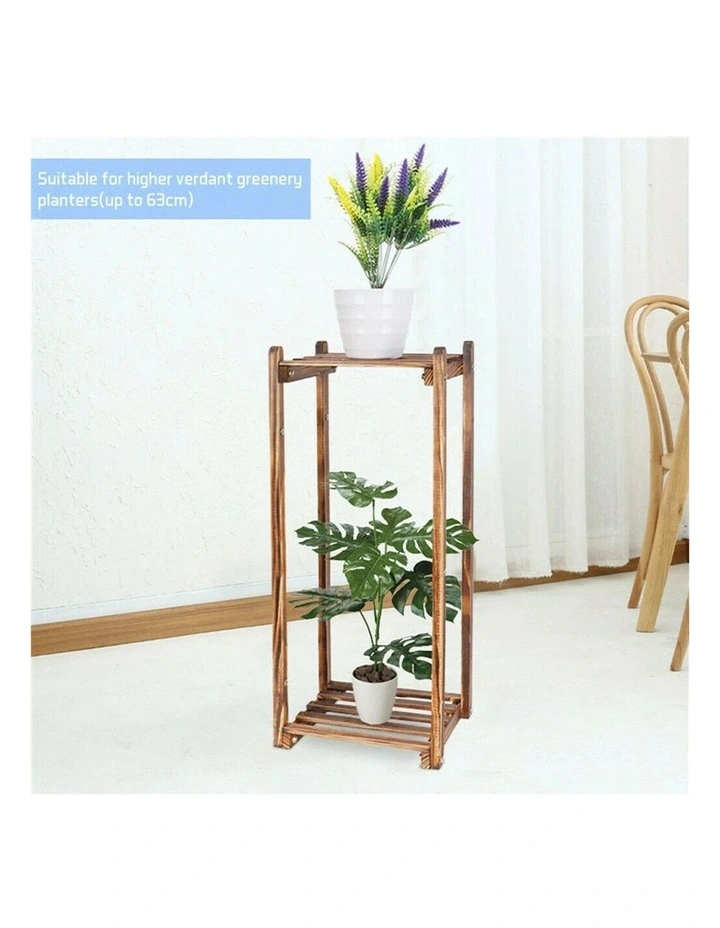 Brown Pine 8 Tier Plant Stand with Stylish Ladder Design for Indoor Balcony and Garden Decor image 5
