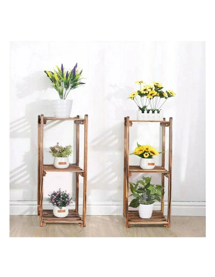 Brown Pine 8 Tier Plant Stand with Stylish Ladder Design for Indoor Balcony and Garden Decor image 6