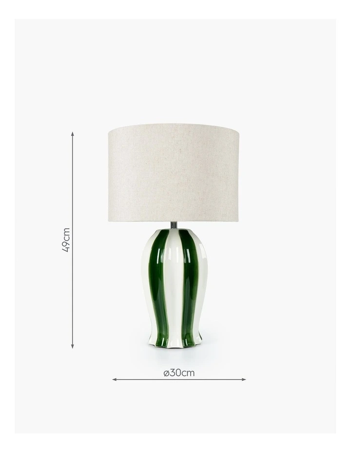 Vale Table Lamp 49cm in Green and White image 2