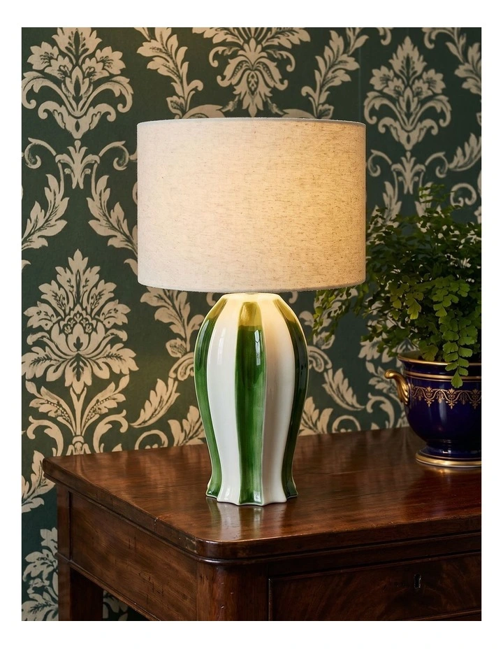 Vale Table Lamp 49cm in Green and White image 5
