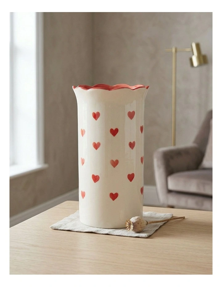 Pink Mood Vase 24cm in Red and White image 3