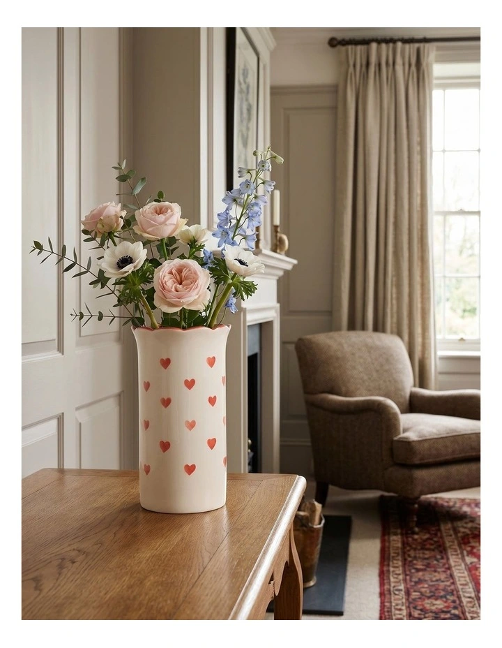 Pink Mood Vase 24cm in Red and White image 4