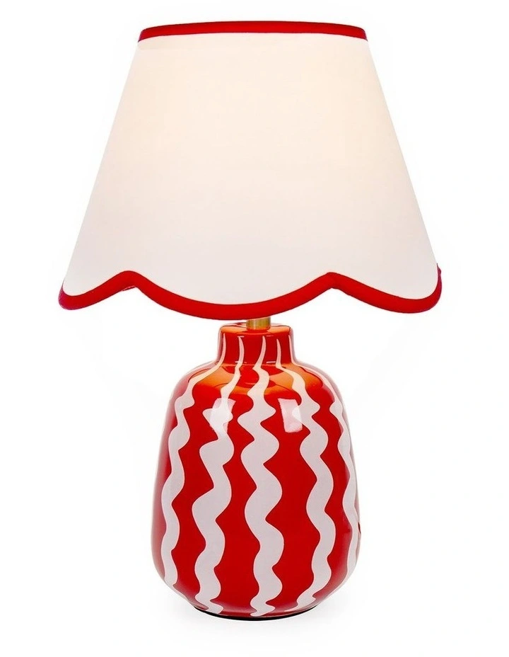Wave Table Lamp 37cm in Red image 1