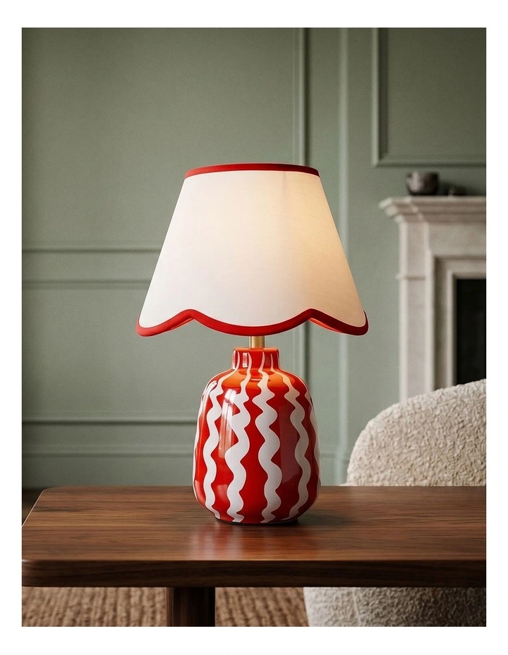 Wave Table Lamp 37cm in Red image 5